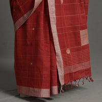 Red - Srikakulam Jamdani Handspun Handloom Cotton Saree 30