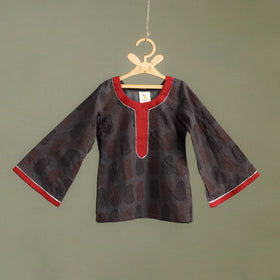 Girls Gota Work Bagh Block Print Cotton Kurta with Sharara Set (3-4 Years) 47