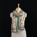 Beige - Ranihati Chanderi Silk Hand Embroidered Stole 100