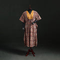 Red - Kalamkari Hand Block Print Natural Dyed Cotton Kaftan (Long) 05