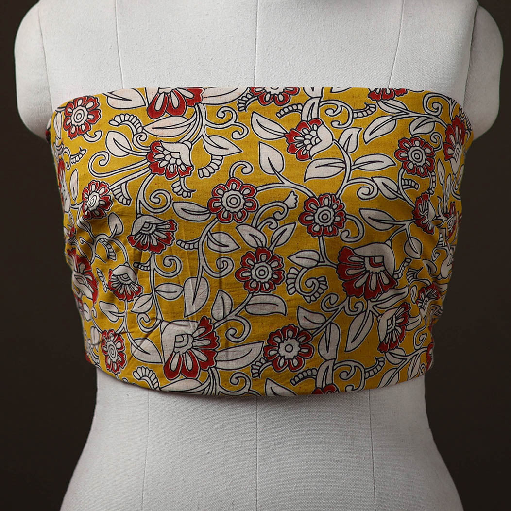 Kalamkari Print Cotton Unstitched Blouse Piece 12