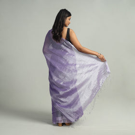 Purple Bengal Fine Tissue Zari Saree Online at iTokri.com