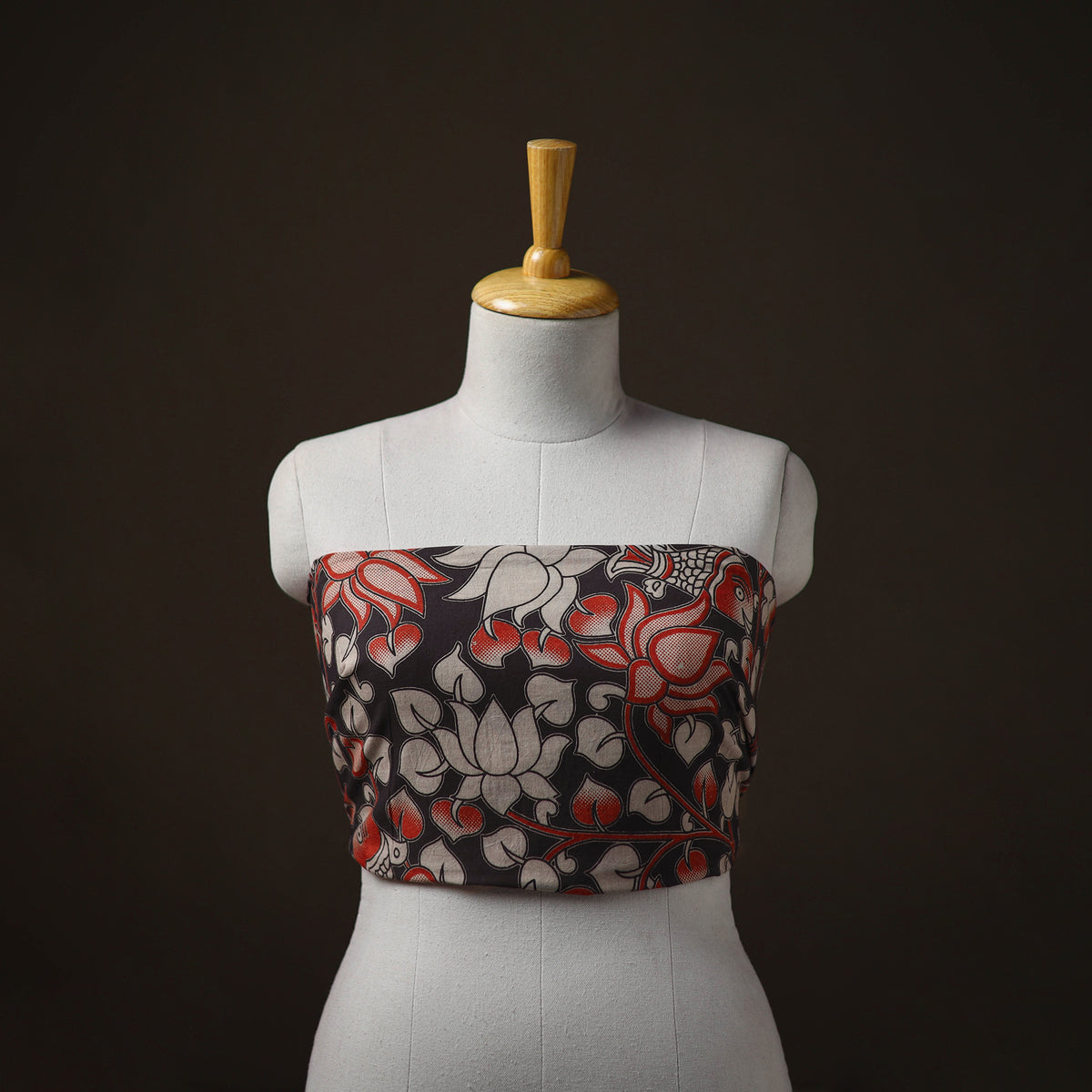 Kalamkari Print Cotton Unstitched Blouse Piece 13