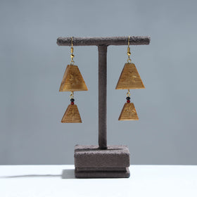 Handcrafted Double Triangle Shaped Bamboo Earrings