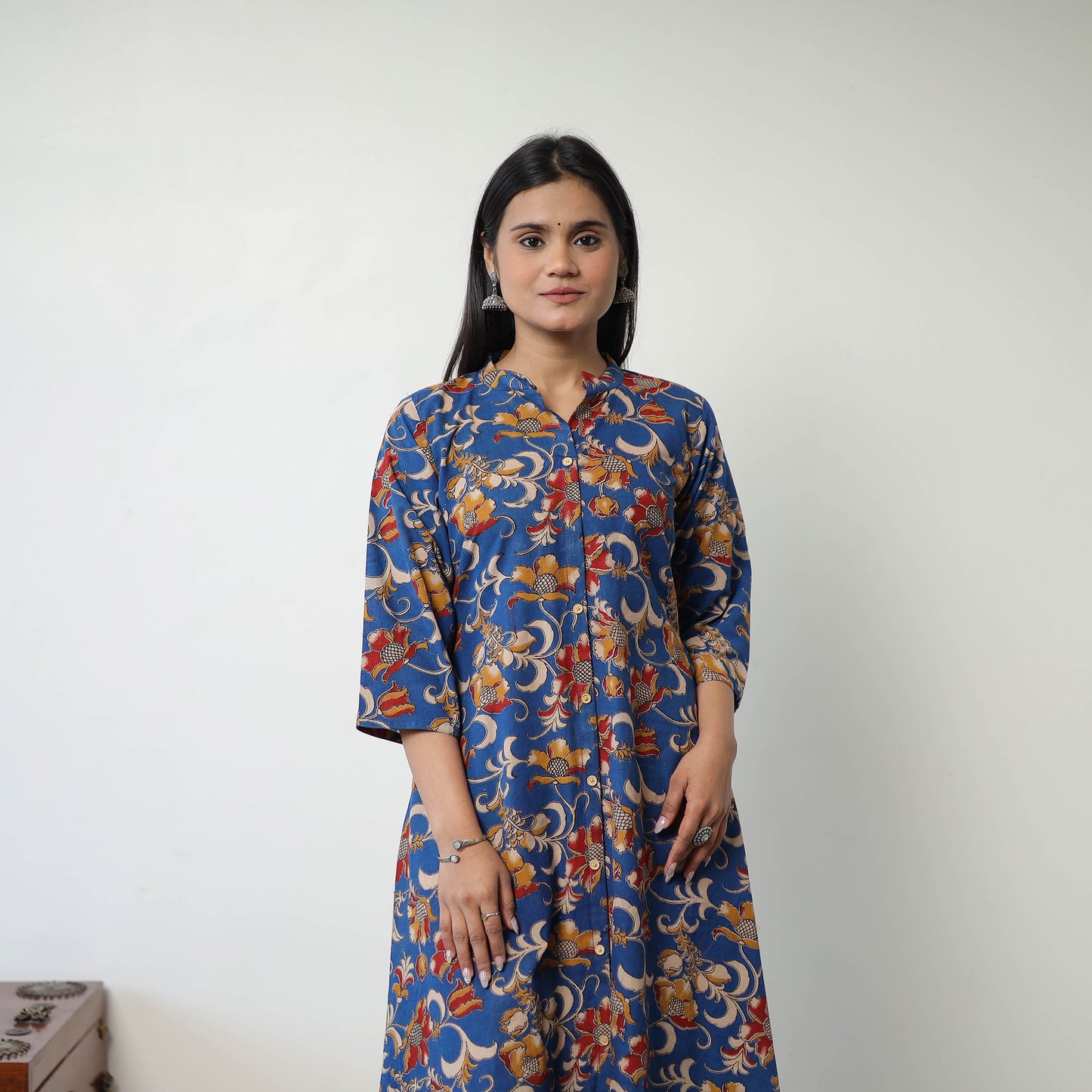 Printed Cotton A-Line Kalamkari Kurta 12