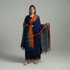 Buy Cotton Blue Dharwad Kurta Set with Palazzo & Dupatta