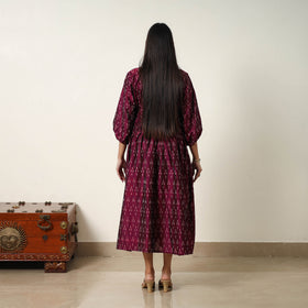 Buy Mercerized Cotton Flared Pochampally Ikat Dress