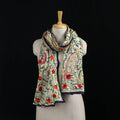 Beige - Ranihati Chanderi Silk Hand Embroidered Stole 101