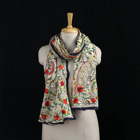 Ranihati Chanderi Silk Hand Embroidered Stole 101