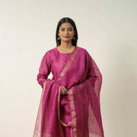 Elegant Linen Silk Handloom Plain Kurta Set 10