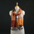 Pure Silk Reversible Patchwork Stole with Tassels 20
