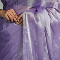 Purple - Bengal Fine Tissue Zari Saree 01