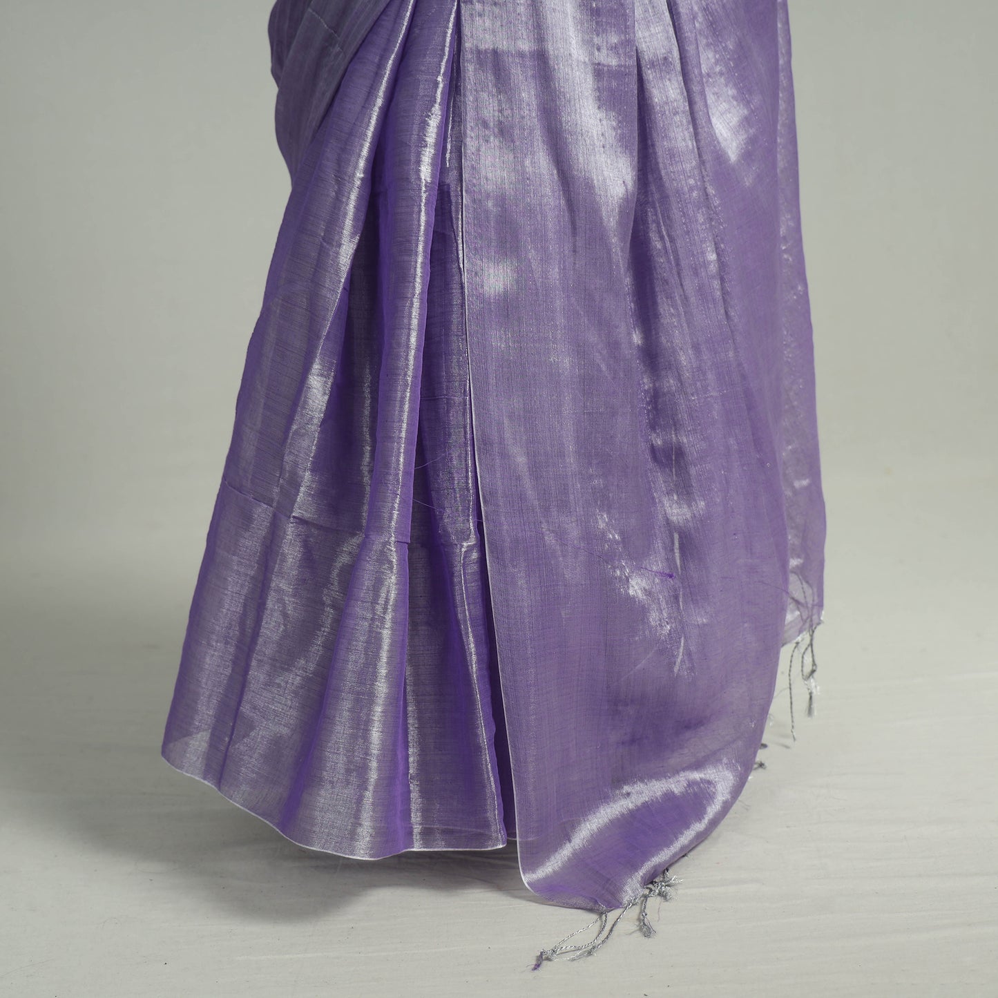 Purple - Bengal Fine Tissue Zari Saree 01