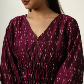 Buy Mercerized Cotton Flared Pochampally Ikat Dress