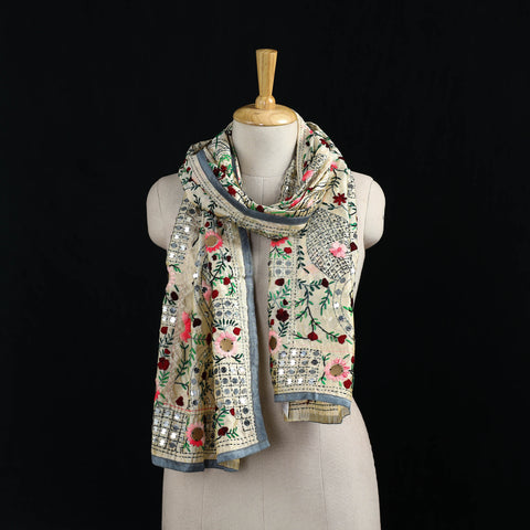 Ranihati Chanderi Silk Hand Embroidered Stole 102