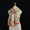 Beige - Ranihati Chanderi Silk Hand Embroidered Stole 103