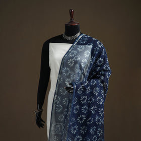 Pipad Hand Block Print Natural Dyed Kota Doria Cotton Dupatta 17