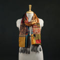 Pure Silk Reversible Patchwork Stole with Tassels 22