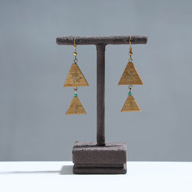 Handcrafted Double Triangle Shaped Bamboo Earrings