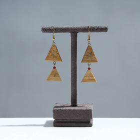  Handcrafted Double Triangle Shaped Bamboo Earrings 