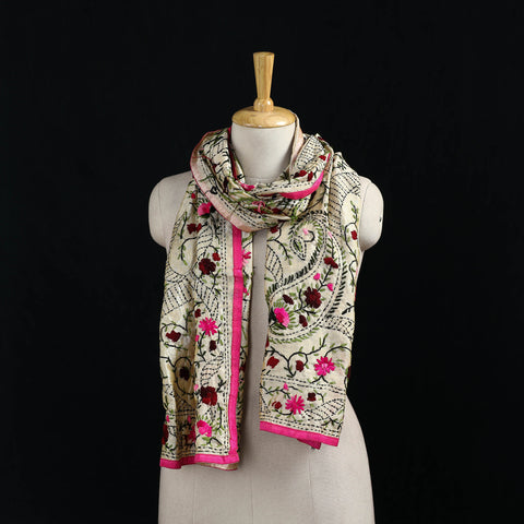 Ranihati Chanderi Silk Hand Embroidered Stole 104