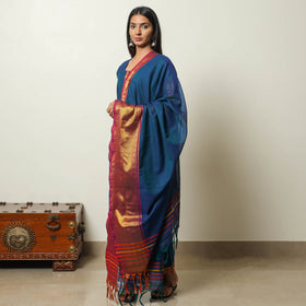 Blue - Dharwad Cotton Kurta with Palazzo & Dupatta Set 12