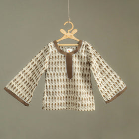 Girls Gota Work Bagh Block Print Cotton Kurta with Sharara Set (3-4 Years) 46