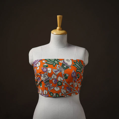 Kalamkari Print Cotton Unstitched Blouse Piece 15