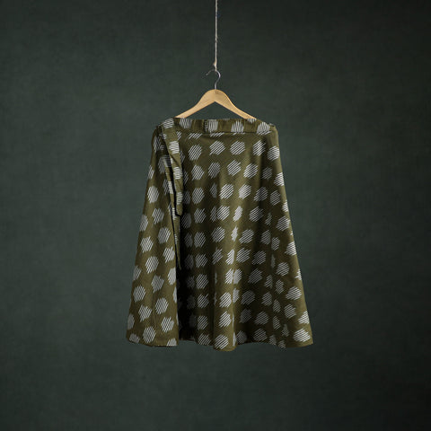 Green - Pochampally Ikat Cotton Wrap Around Skirt 46