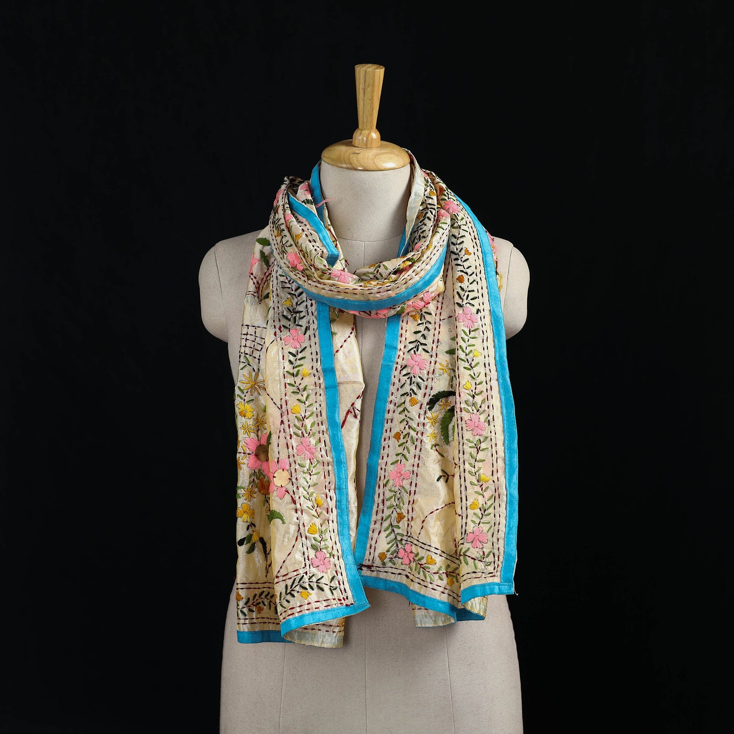 Ranihati Chanderi Silk Hand Embroidered Stole 105