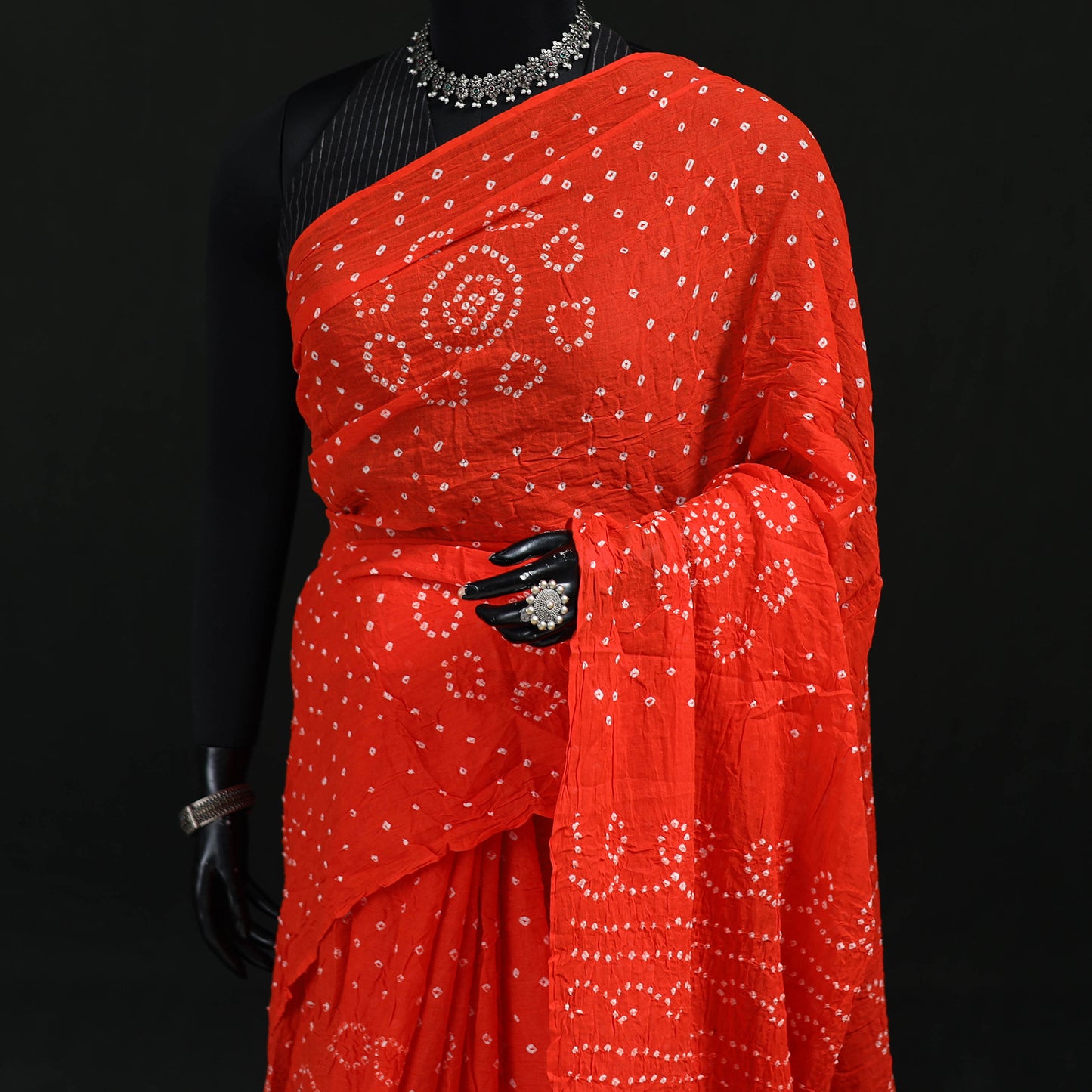 Kutch Bandhani Tie-Dye Cotton Saree 84