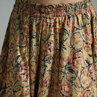 Yellow - Hand Block Printed Cotton Long Kalamkari Skirt 06