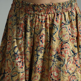 Yellow - hand printed cotton long kalamkari skirt 06