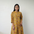 Yellow - Printed Cotton A-Line Kalamkari Kurta 13
