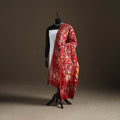 Red - Hand Batik Print Handloom Chanderi Silk Dupatta 01