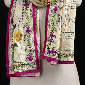 Ranihati Chanderi Silk Hand Embroidered Stole 107