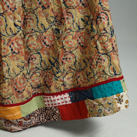 Yellow - hand printed cotton long kalamkari skirt 06