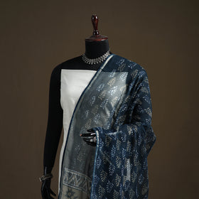 Pipad Hand Block Print Natural Dyed Kota Doria Cotton Dupatta 18