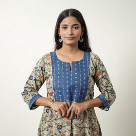 Beige - Straight Cotton Kalamkari Kurta 07