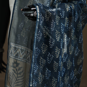 Pipad Hand Block Print Natural Dyed Kota Doria Cotton Dupatta 18