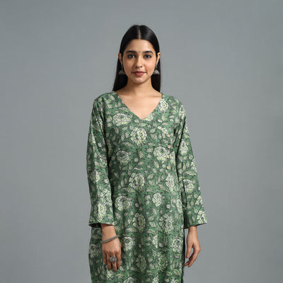 Block Printed Cotton Straight Bagru Kurta 03