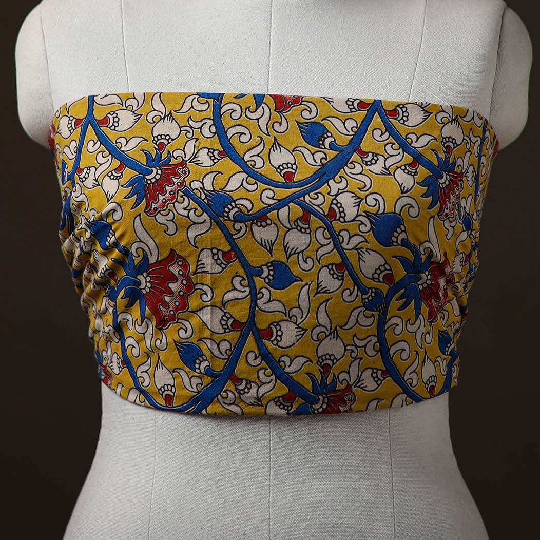 Kalamkari Print Cotton Unstitched Blouse Piece 16