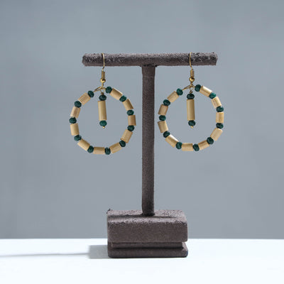 Handcrafted Bamboo Hoop Earrings with Beads