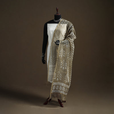 Pipad Hand Block Print Natural Dyed Kota Doria Cotton Dupatta 19