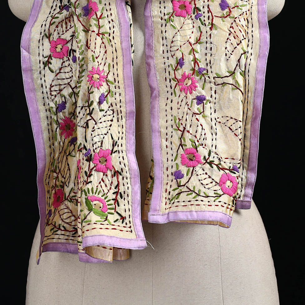 Ranihati Chanderi Silk Hand Embroidered Stole 111