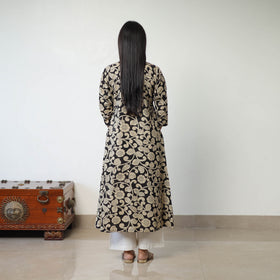 Beige - Printed Cotton A-Line Kalamkari Kurta 14