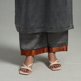 Grey - Cotton Dharwad Kurta Set with Palazzo & Dupatta 05