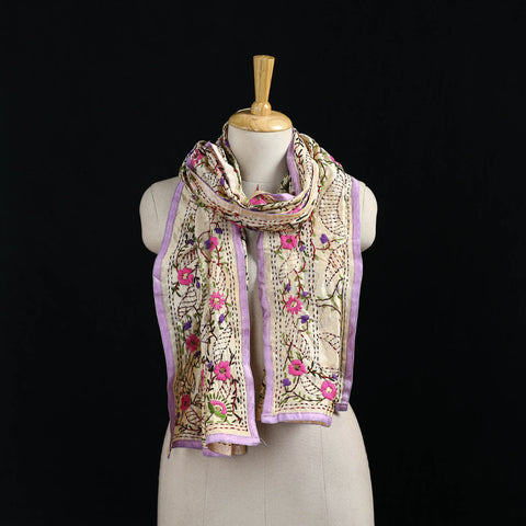Ranihati Chanderi Silk Hand Embroidered Stole 111