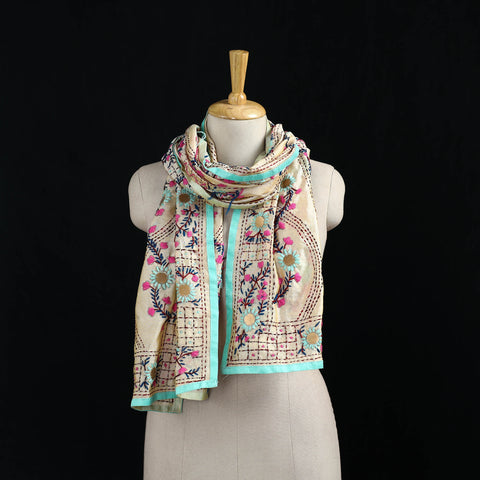 Ranihati Chanderi Silk Hand Embroidered Stole 112