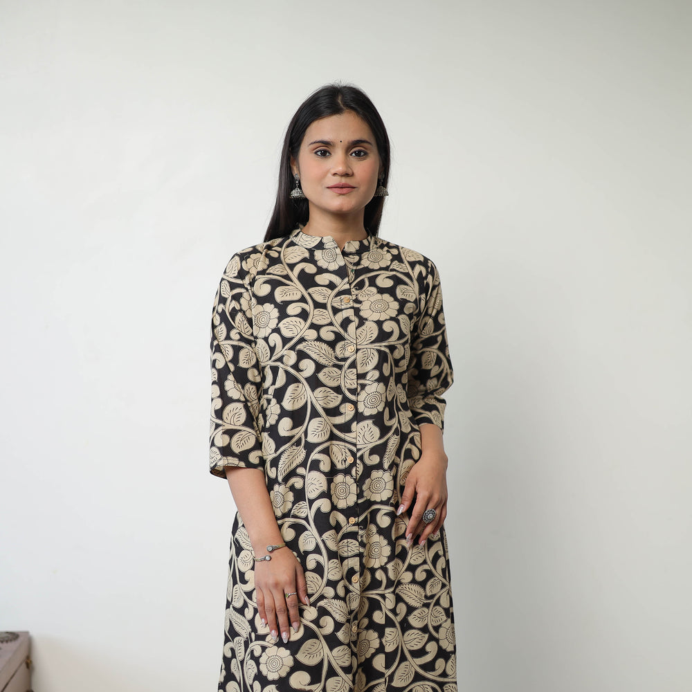 Printed Cotton A-Line Kalamkari Kurta 14